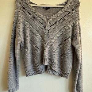 Kendall & Kylie Gray V-Neck Sweater